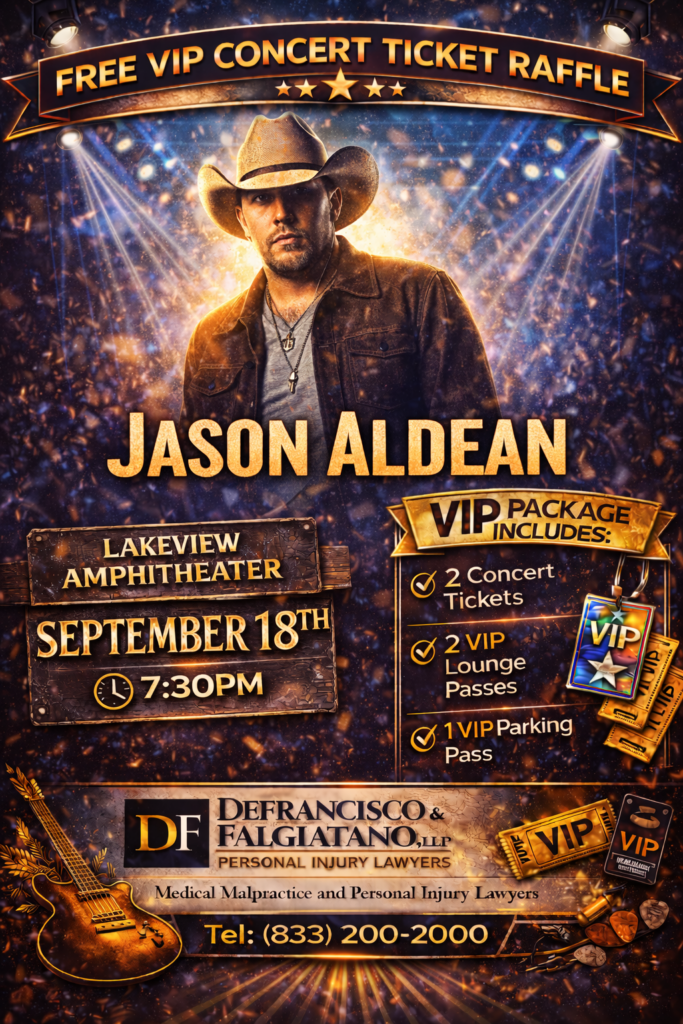 DeFrancisco & Falgiatano Personal Injury Lawyers are once again raffling off free concert tickets. Simply enter your contact information below. Winners will be posted on here and our Facebook page. Thank you!