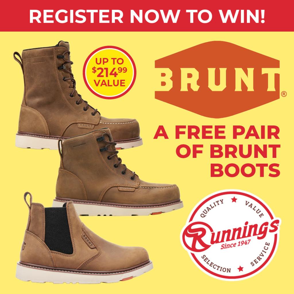 Runnings Brunt Boots Giveaway