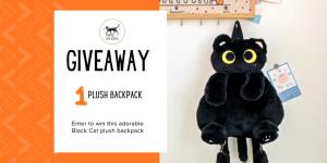 Win This Black Cat Plush Backpack