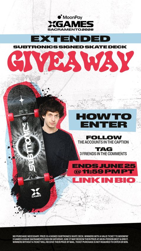 Moonpay Xgames Sacramento 2026 Subtronics Giveaway