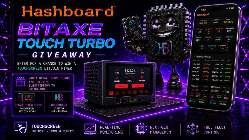 Win A Bitaxe Touch Turbo From Hashboard