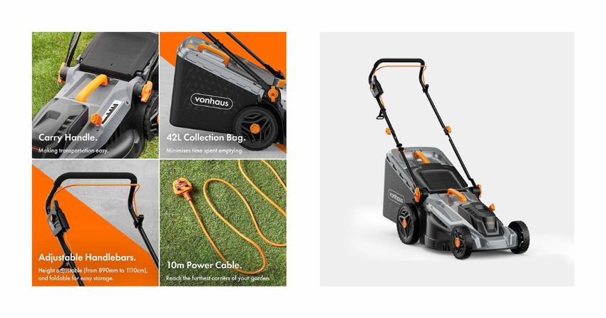 Win Vonhaus Electric Lawn Mower