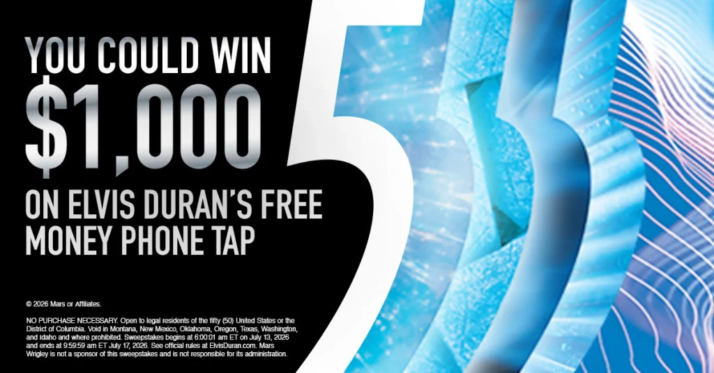 Elvis Duran and the Morning Show’s 5 GUM Free Money Phone Tap Sweepstakes – 5 Winners