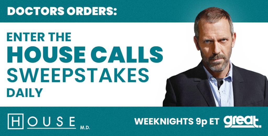GREAT Entertainment Television House Call $1,000 Gift Card Sweepstakes 2026