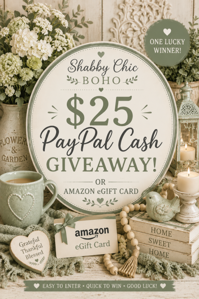 Shabby Chic Boho–$25 Paypal Or Amazon Egc Giveaway