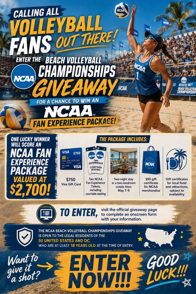 NCAA Beach Volleyball Championships Giveaway