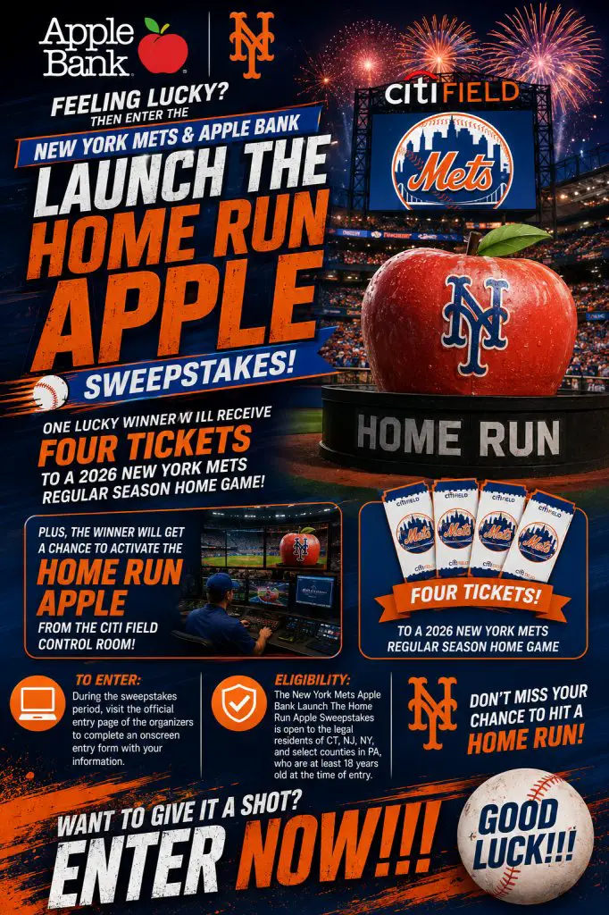 New York Mets Apple Bank Launch The Home Run Apple Sweepstakes