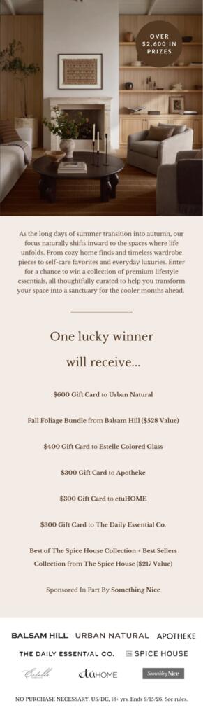 Premium Lifestyle Essentials Giveaway