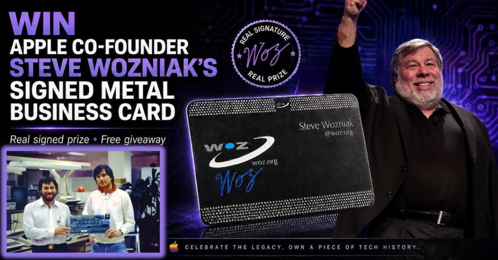 Win Apple Co-Founder Steve Wozniak’s Signed Metal Business Card