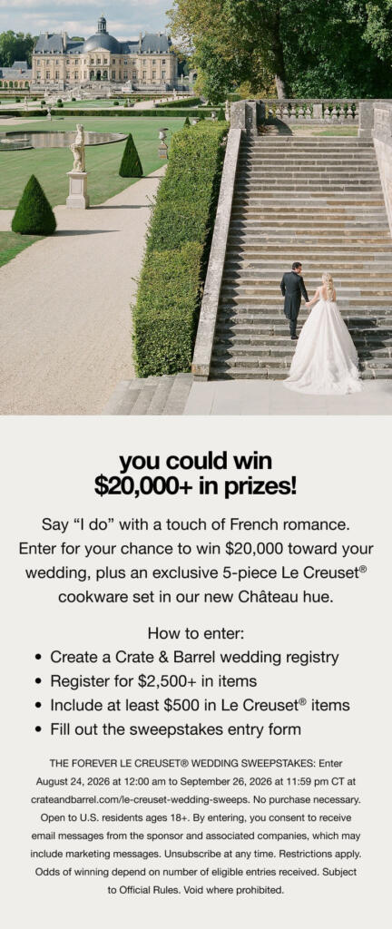 The Forever Le Creuset Wedding Sweepstakes