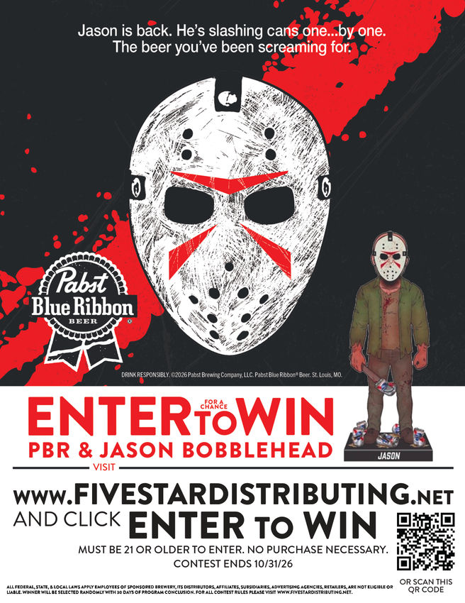 Pabst Blue Ribbon Friday the 13th Jason Bobblehead