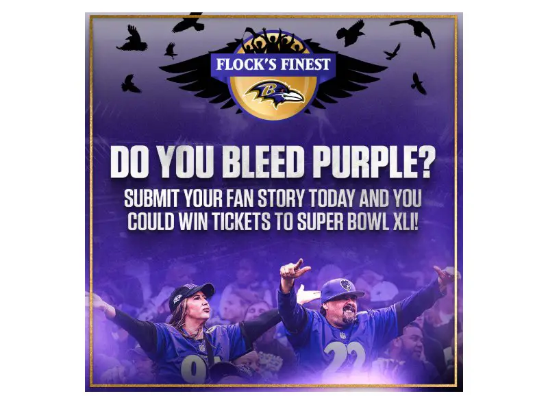 Baltimore Ravens Flocks Finest Contest – Win A Trip To Super Bowl & More