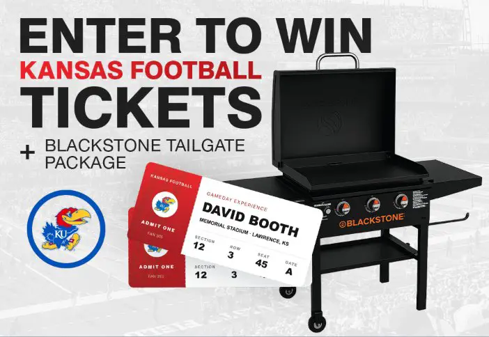 Kansas Jayhawks Football Tickets Sweepstakes – Game tickets + Blackstone Griddle + Accessories