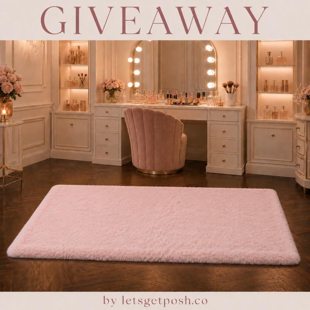 🩷 Win a Pink Faux Rabbit Fur Rug! 🩷