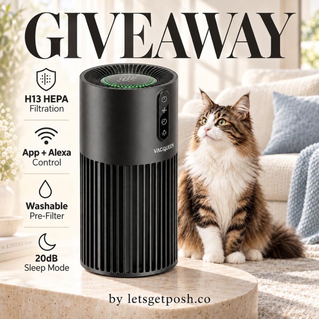 🐾✨ GIVEAWAY! WIN A VACQUEEN SMART HEPA PET AIR PURIFIER! ✨🐾