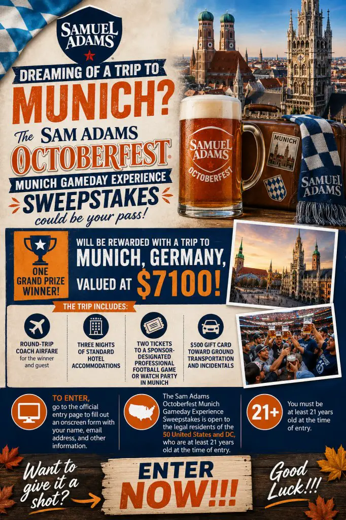 Sam Adams Octoberfest Munich Gameday Experience Sweepstakes