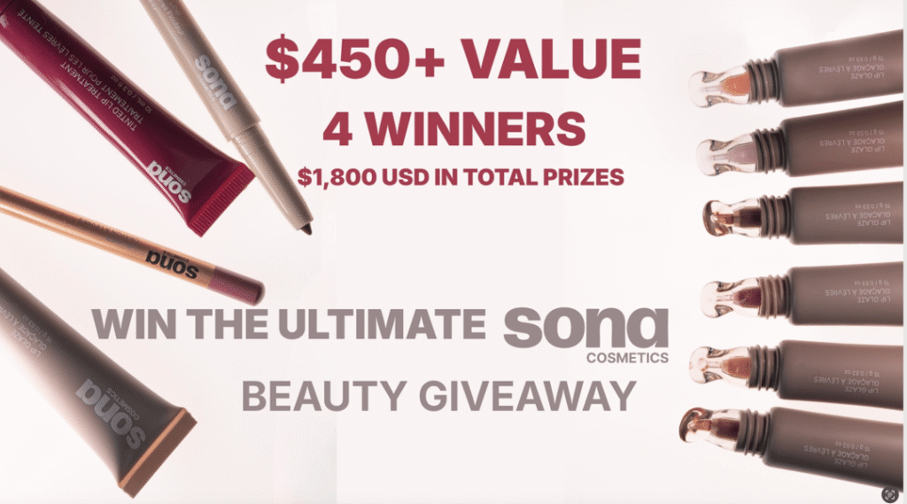 Sona Cosmetics Beauty Haul Giveaway