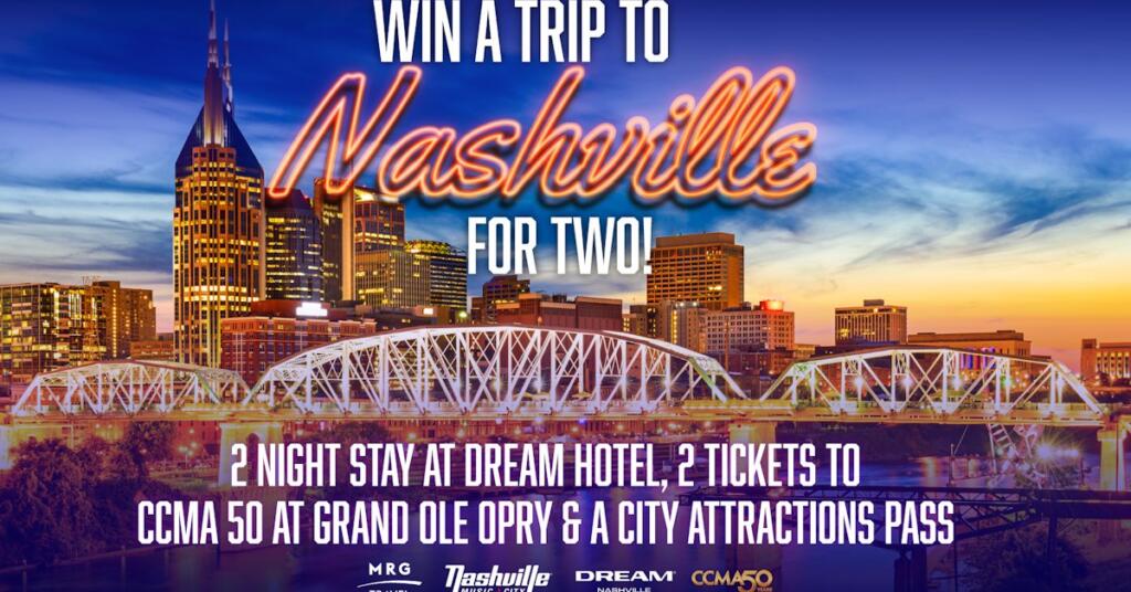 MRG Travel Trip for 2 to Nashville Giveaway