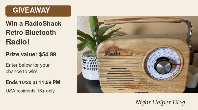 Enter To Win A RadioShack’s Retro Bluetooth Radio | Night Helper