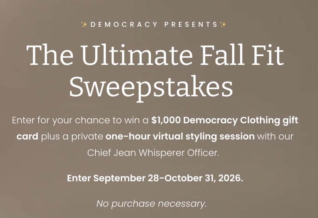 Democracy Clothing The Ultimate Fall Fit Sweepstakes