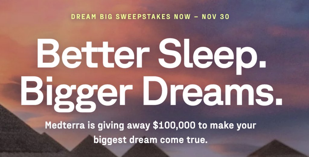 Medterra Better Sleep. Bigger Dreams. Sweepstakes