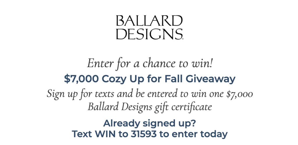 Ballard Designs $7000 Cozy Up for Fall Giveaway
