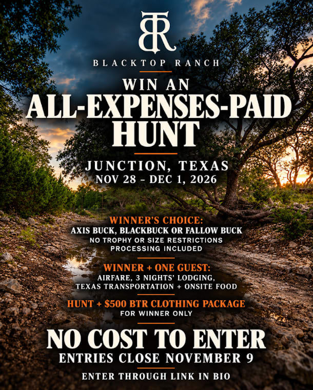 Blacktop Ranch God’s Country Getaway Sweepstakes