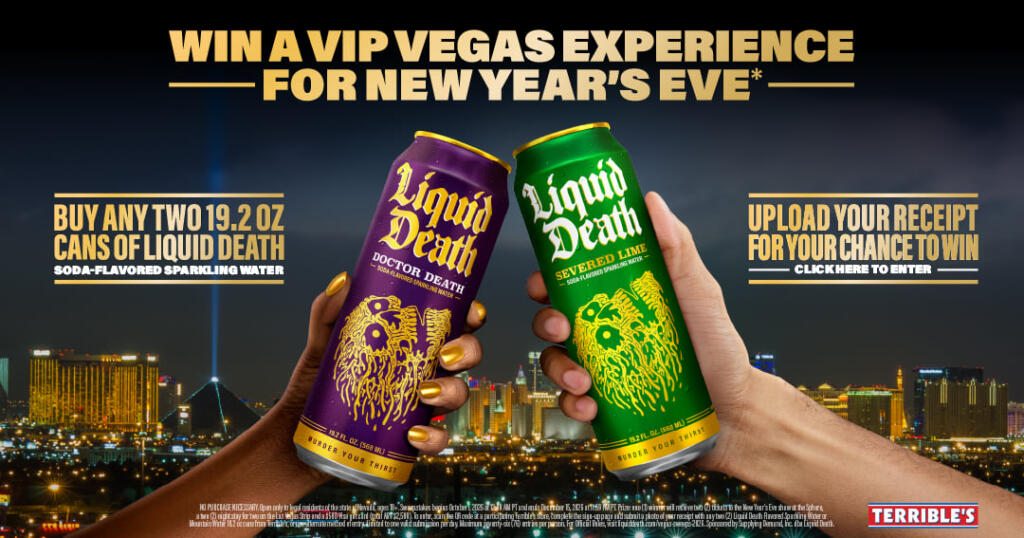Liquid Death x Terrible’s NYE Sweepstakes