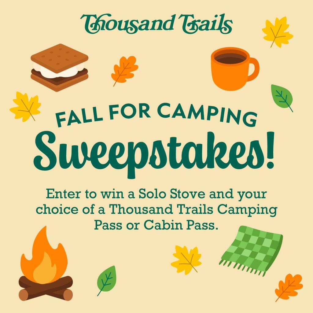 Thousand Trails–Fall For Camping Sweepstakes