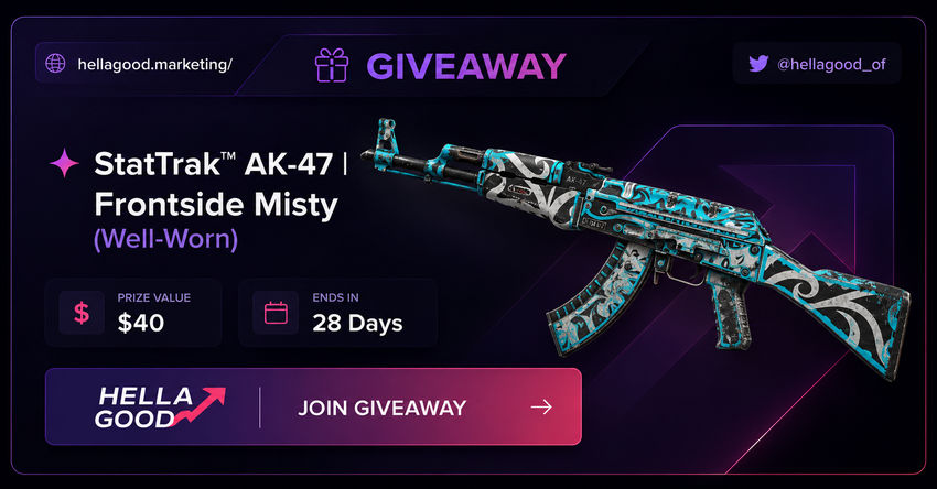 StatTrak™️ AK-47 | Frontside Misty (Well-Worn) Giveaway